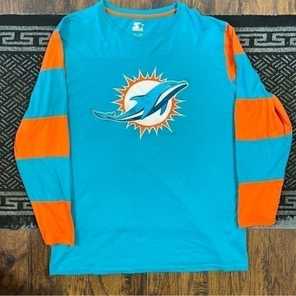 Starter Miami Dolphins Long Sleeve Tee Shirt